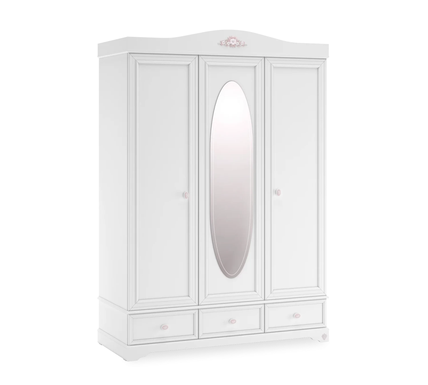 Rustic White 3 Door Cabinet