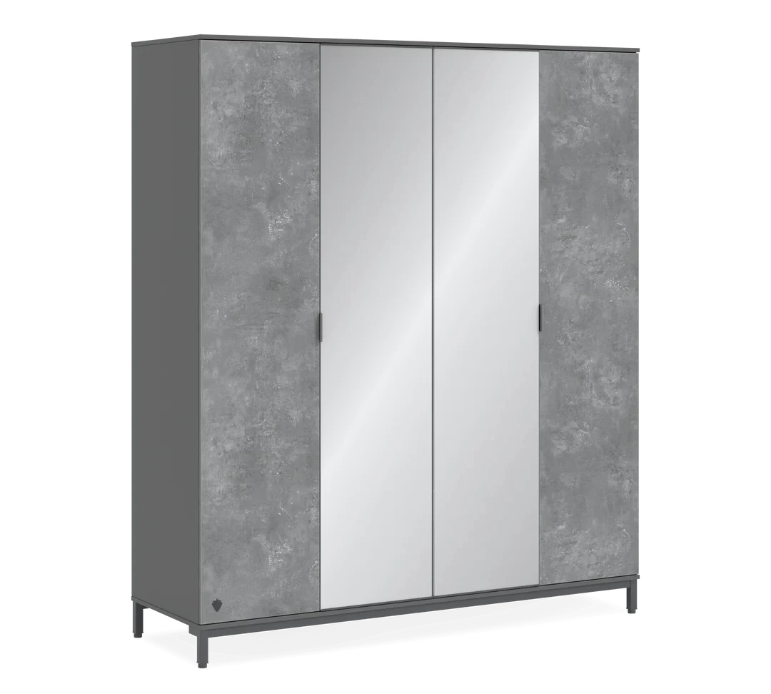 Space Gray 4 Door Cabinet