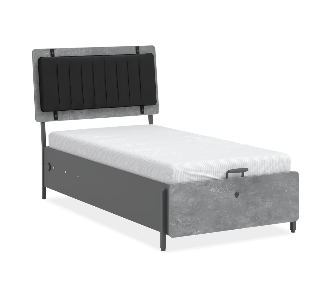 Space Gray Storage Bed