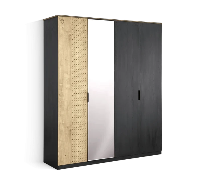 Black 4 Door Cabinet